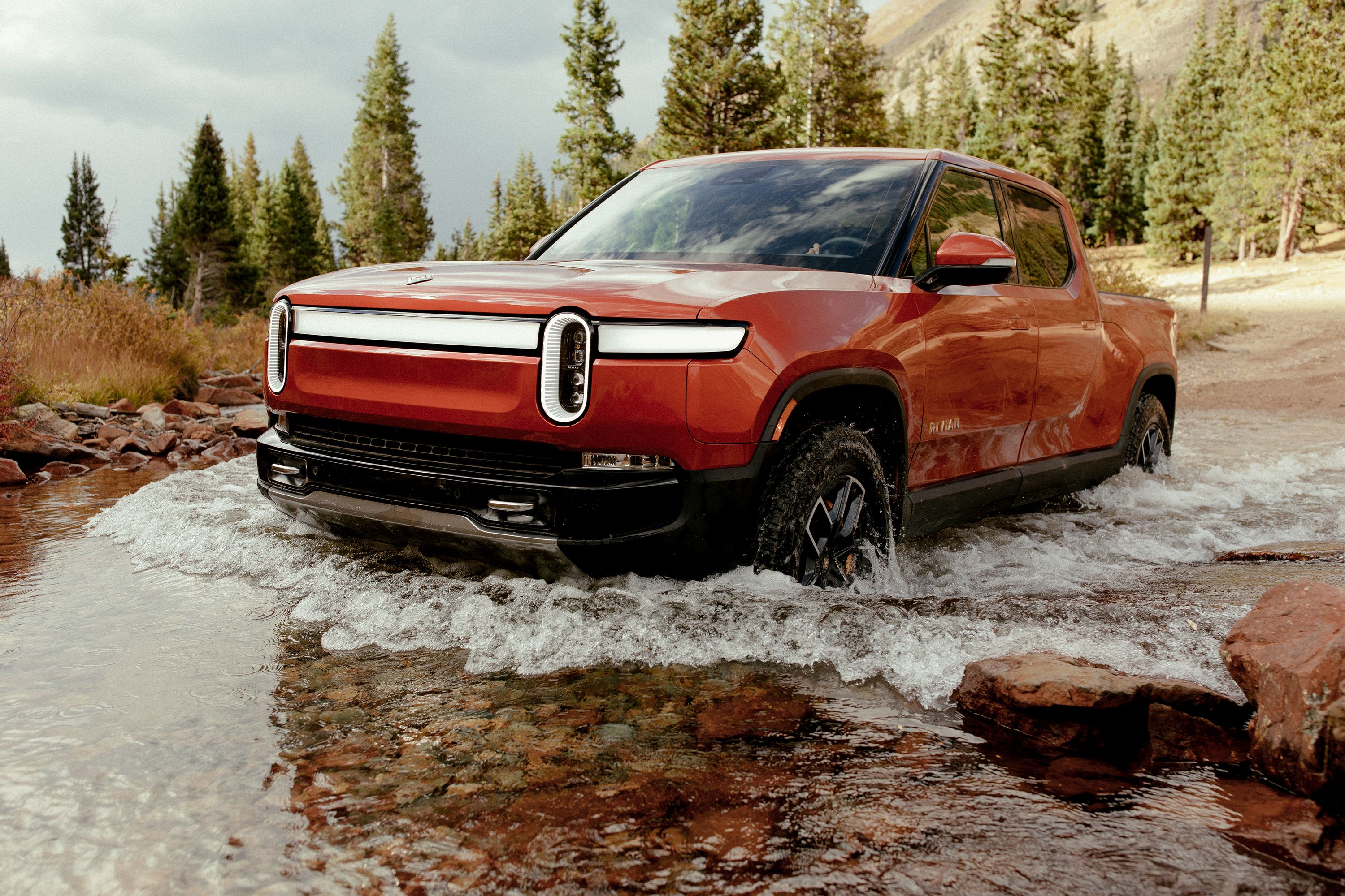 Rivian R1T water crossing