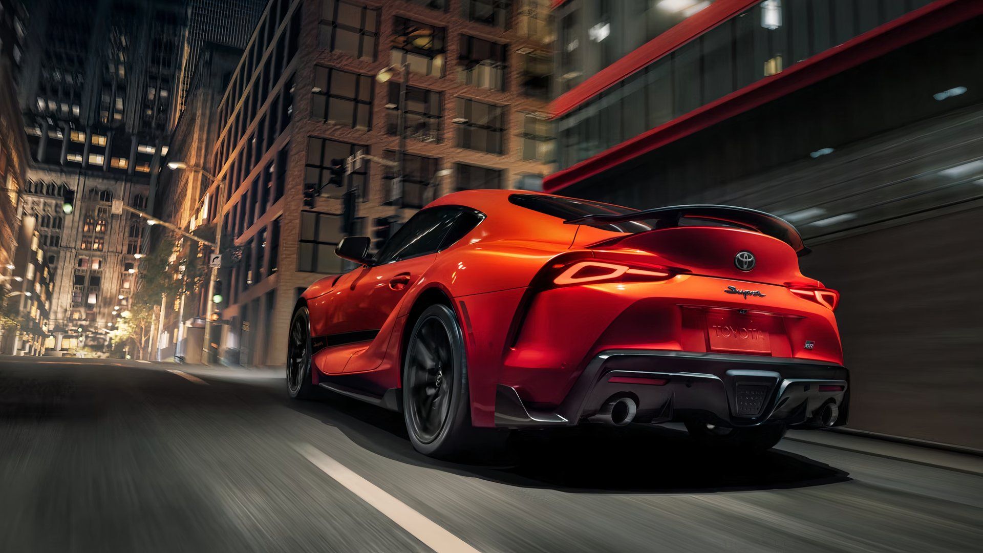 2024 Toyota GR Supra, orange, rear quarter view